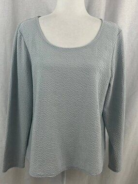 J. Jill Textured Scoop Neck Long Sleeve Stretch Top Womens Size XL